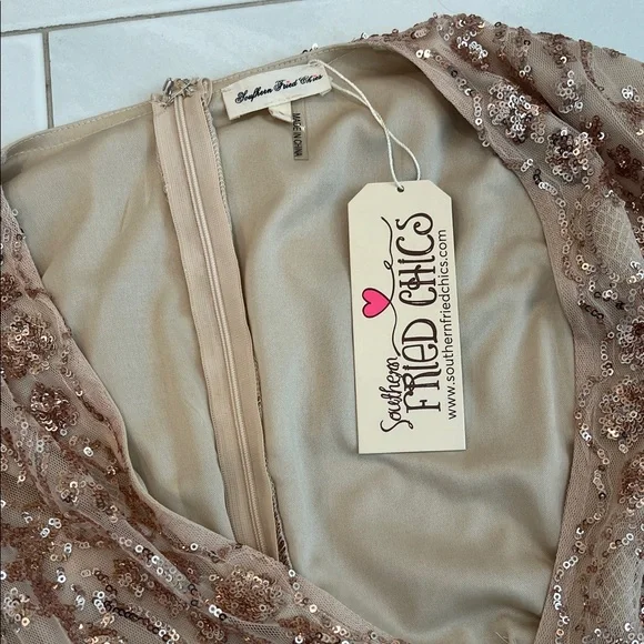 Glamorous Long Sleeve Sequin Dress - Picture 1 of 7